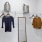 a wall with clothes on it